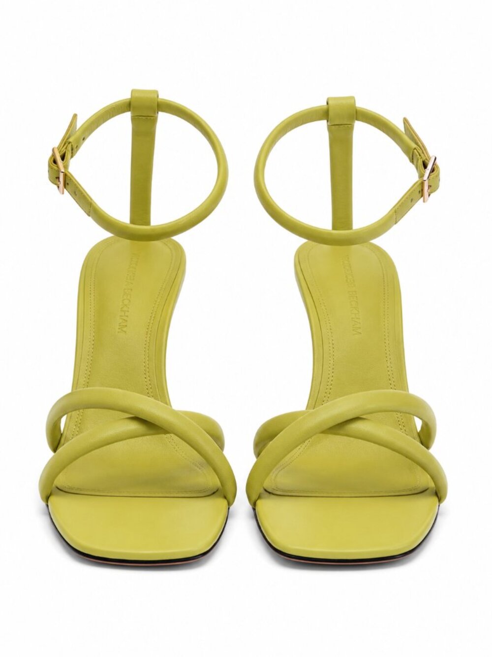 NWT VICTORIA BECKHAM FRANCES ACID GREEN LEATHE SANDALS